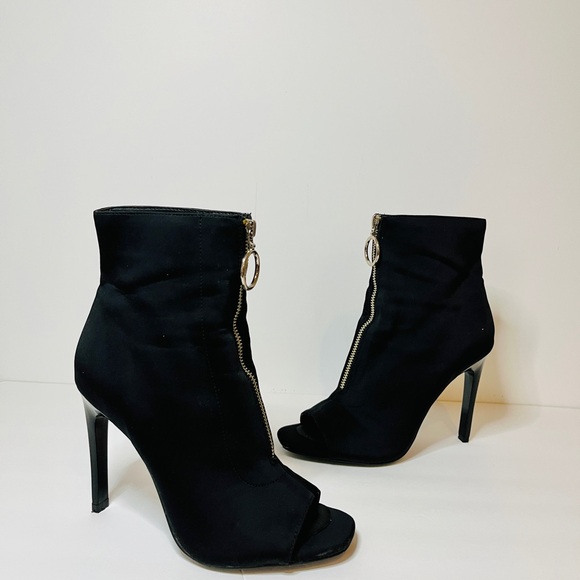 Zipper Peep-Toe Heel Boot - Picture 2 of 4